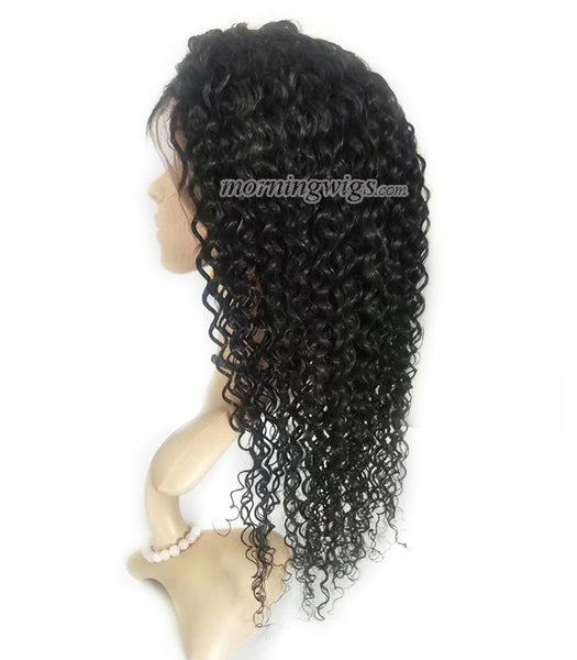 20 inches black kinky curly 360 lace wigs virgin human hair wig - Luckin Wigs