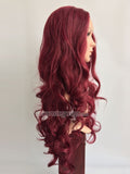 24 inches burgundy bodywave synthetic lace front wig - Luckin Wigs